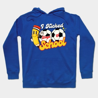 I Kicked 100 Days Of School Soccer Player Kids Funny Hoodie